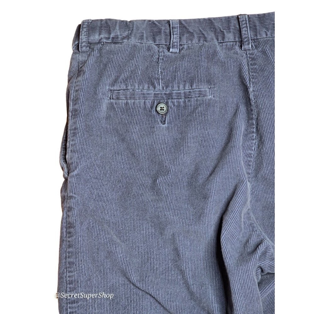 Vintage Haggar Mens Pants 34"x32" Blue/Gray Corduroy Straight Leg Flat Front - Picture 7 of 7